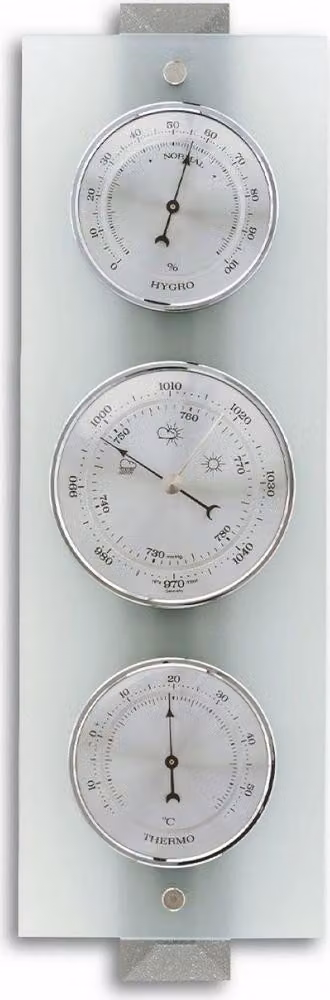 TFA - Stazione meteo analogica in vetro - 20.1067.17 - grigio