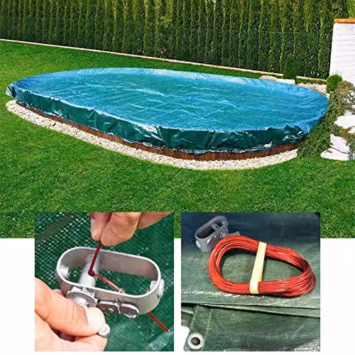Azuro Copertura Invernale per Piscine ovali (9.10 x 4.60 m)