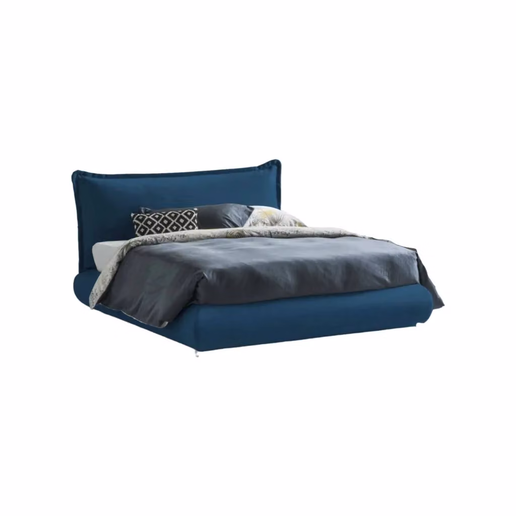 Letto Matrimoniale Geras Talamo Italia Blu con Contenitore a Alzata e Rivestimento Sfoderabile L/P: 160 x 190 cm – 2