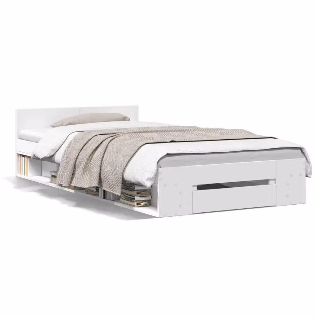 Letto con cassetti vidaXL in legno bianco L 90 cm x P 200 cm – 2