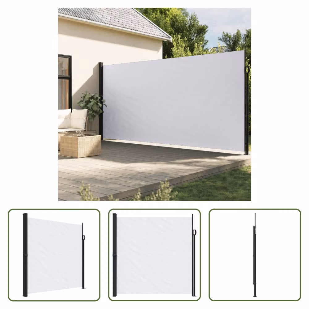 Tenda da sole laterale estensibile The Living Store, bianca, 200x500 cm