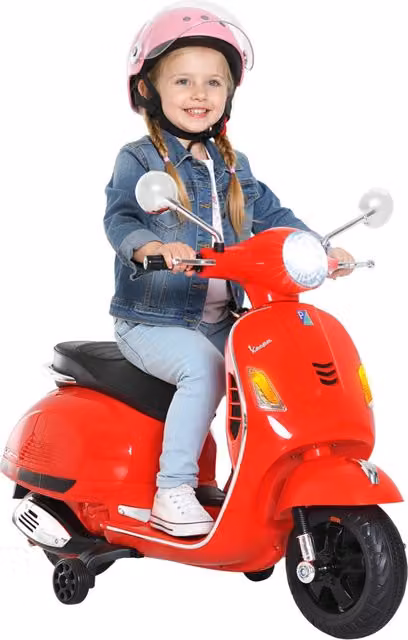 Moto Elettrica Vespa Xylo 6V per Bambini con Suoni e Luci, Rosso