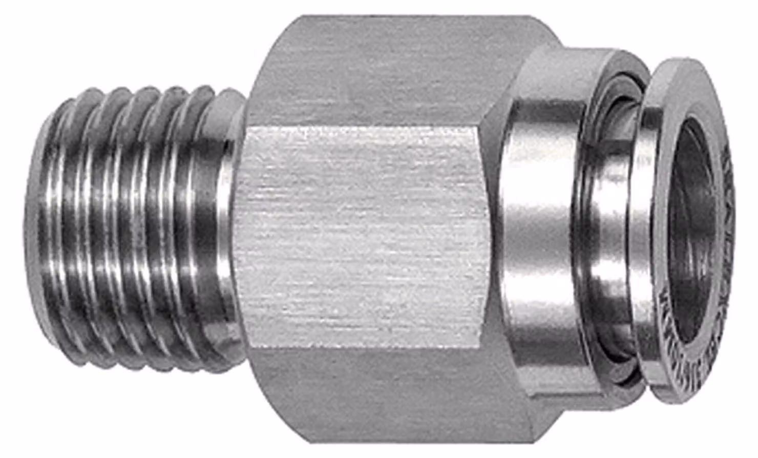 Raccordo Riegler a innesto diretto R 1/2 a., Ø esterno guaina 14,ES 1.4404