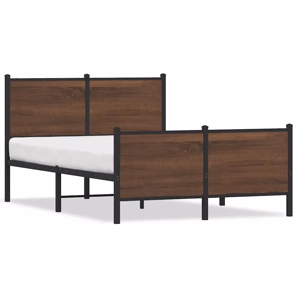 Struttura Letto in Metallo Design Mania Colore Marrone Rovere L/P: 120 x 200 cm – 2