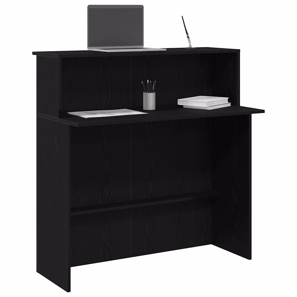 vidaXL Banco Reception Nero in Legno e MDF L: 100 cm, P: 50 cm, H: 103,5 cm