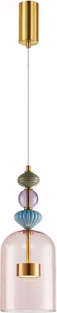 Lampada a sospensione LED Milagro Arte multicolor oro/ottone con vetro e metallo