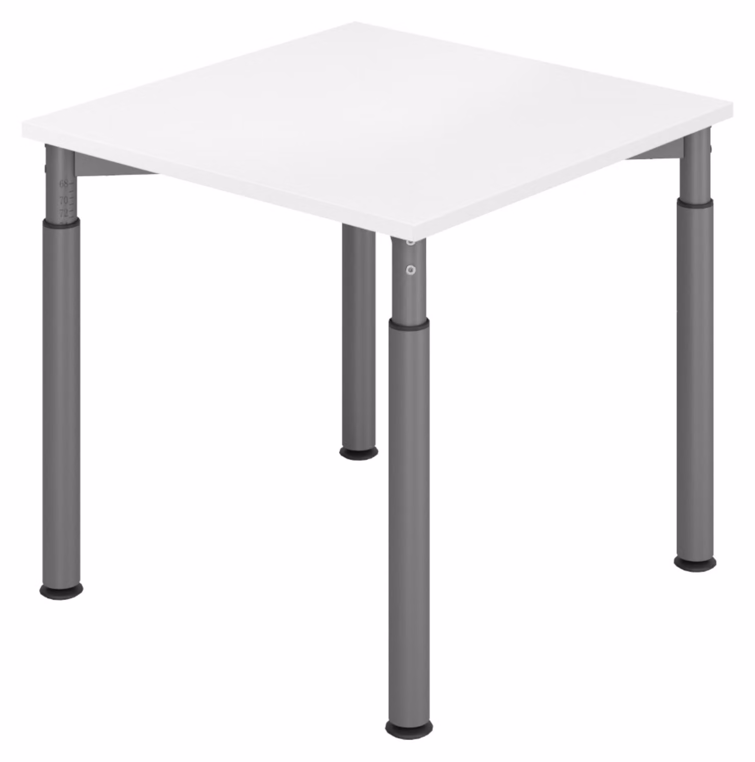 bümö Scrivania Serie-Y - Decorazione: bianco, dimensioni: 80 x 80 cm, struttura: grafite