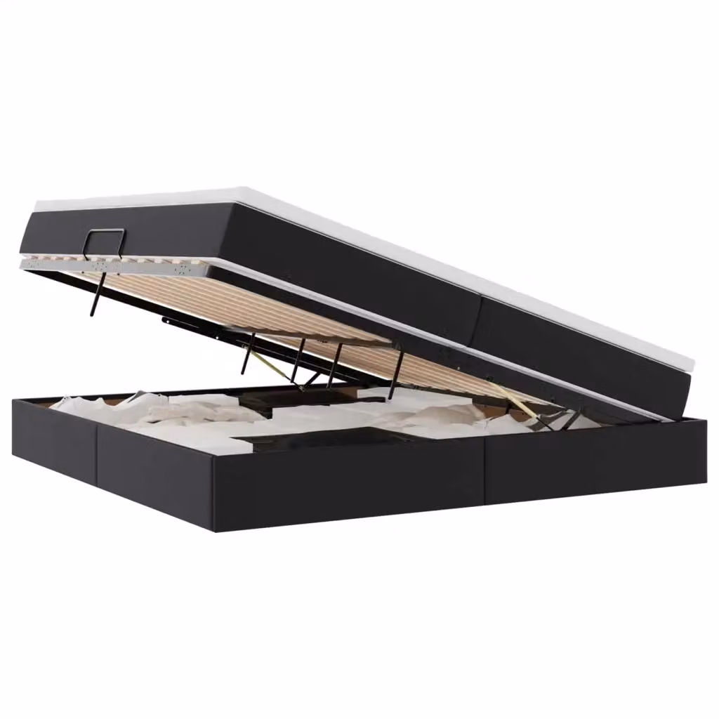 Letto con contenitore e materasso ibrido vidaXL Nero L/P/H: 200 x 200 x 48,5 cm – 2