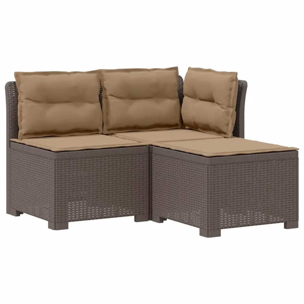 Divano da esterno a L con 3 posti e cuscini in look rattan, resistente alle intemperie e ai raggi UV, disponibile in grigio, beige o marrone – 2