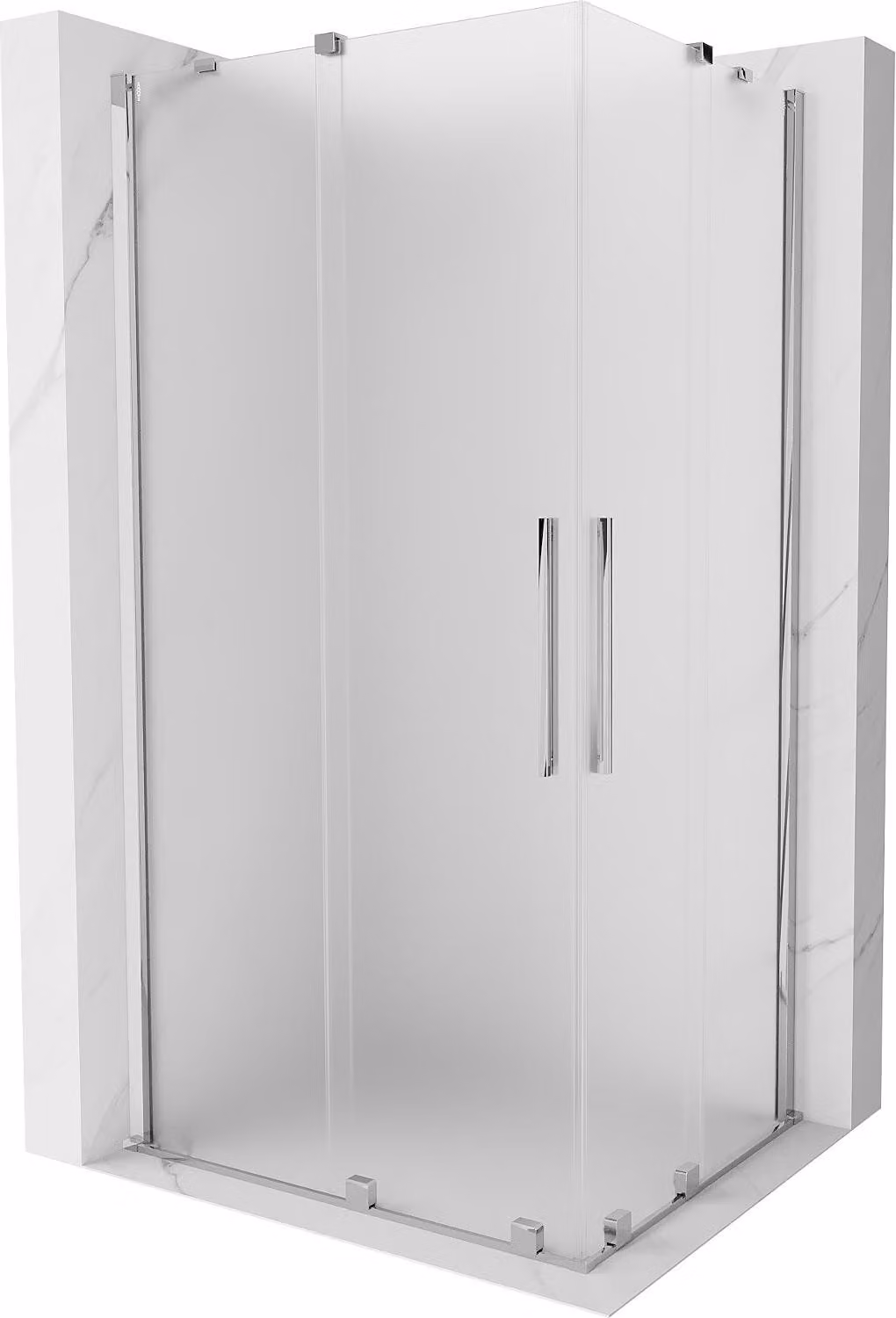 Mexen Velar Duo cabina doccia scorrevole 90 x 80 cm, smerigliato, cromo - 871-090-080-32-01