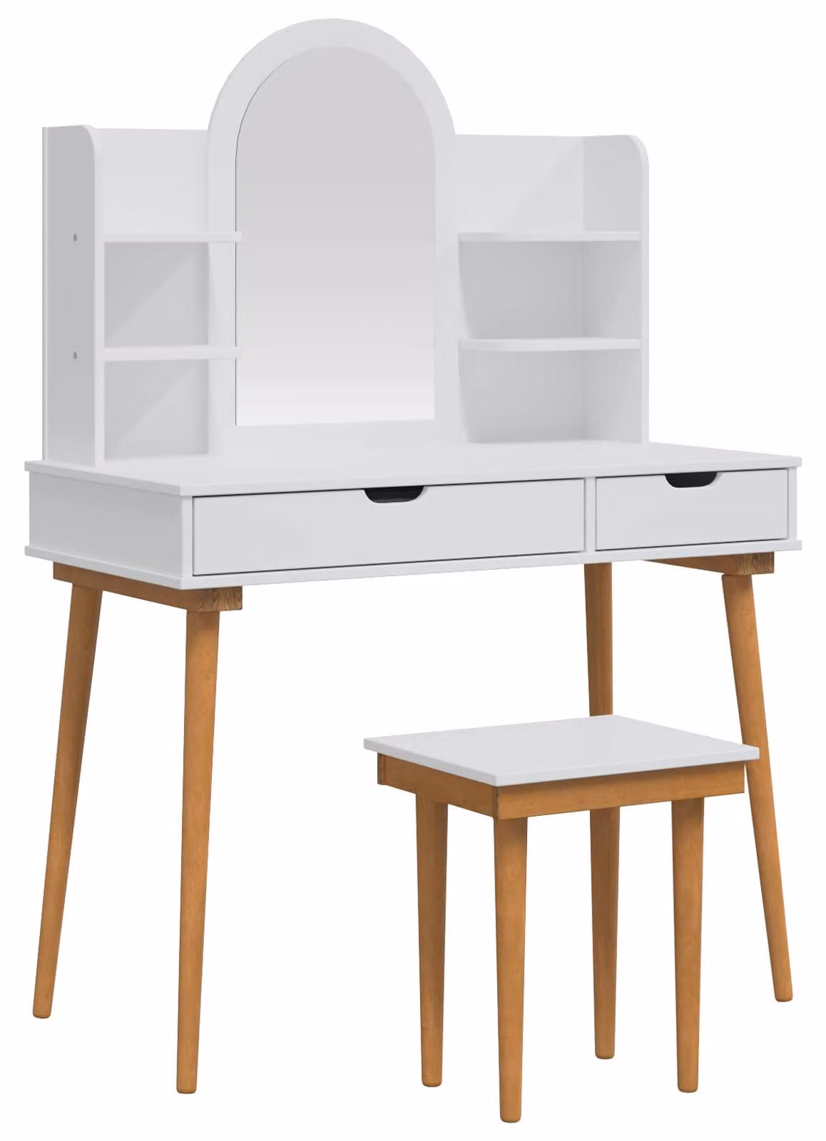 Set da trucco FAUSKE, 5 pezzi, bianco, 100 x 50 x 143 cm