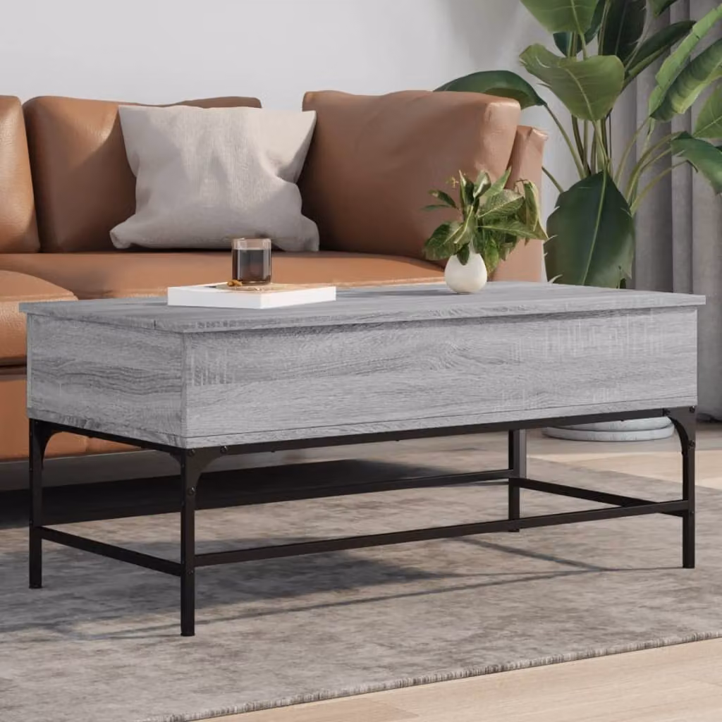 Maison Exclusive - Tavolino grigio Sonoma 100x50x45 cm Materiale ligneo e metallo