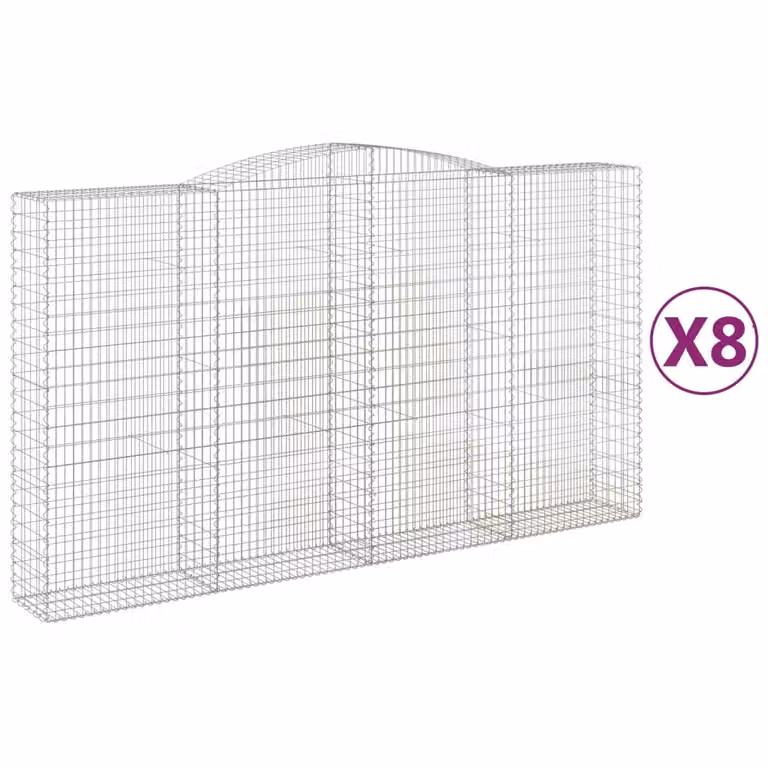 Cesti Gabbioni ad Arco 8 pz 400x50x220/240 cm Ferro Zincato