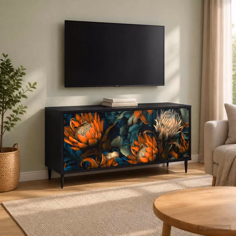 Mobile TV vidaXL LOCHEM in Rovere Nero, L 102 x P 33 x H 51 cm