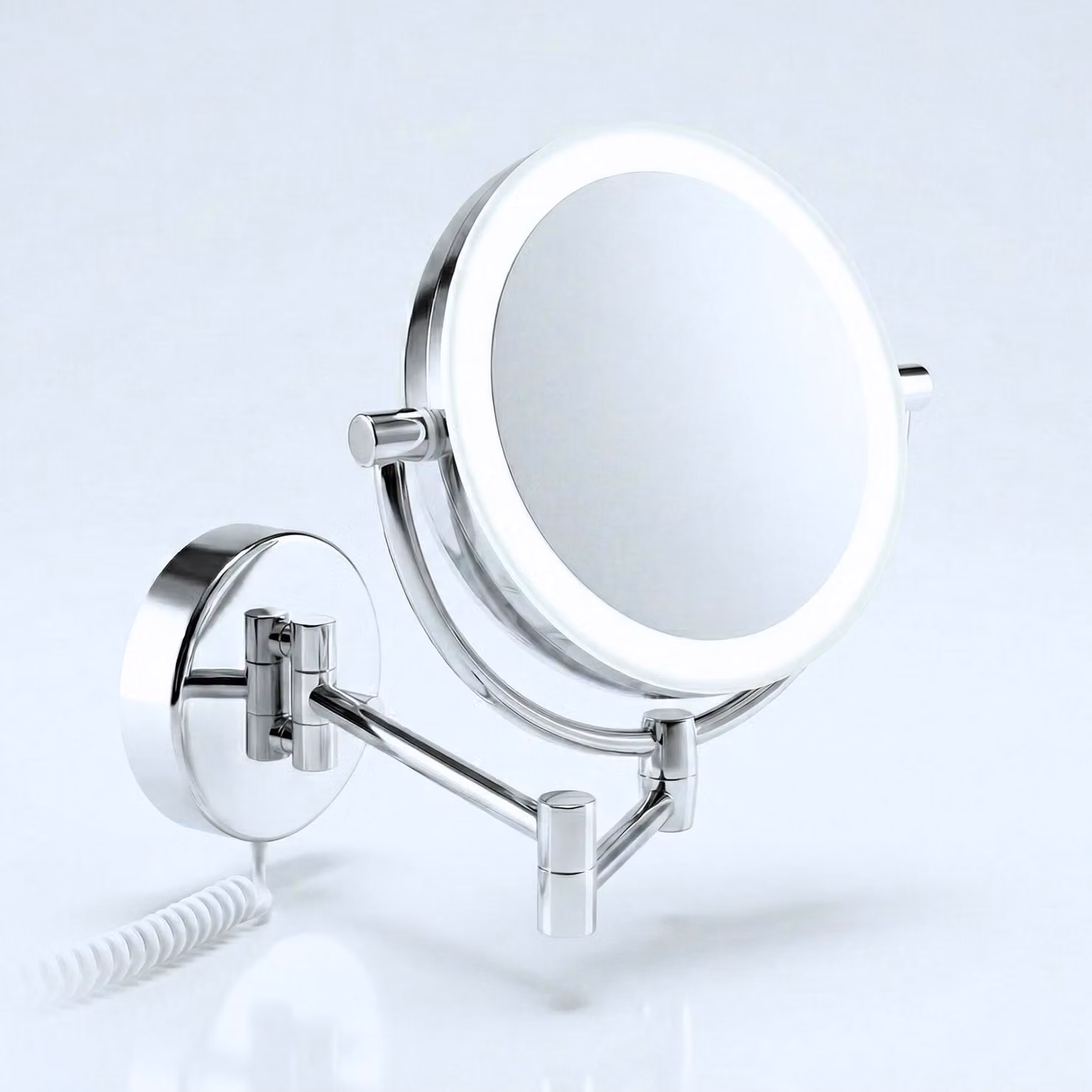 Specchio LED Libaro Modena specchio d'ingrandimento (5x / 10x) Specchio per il trucco a 360° con montaggio a parete e funzione di oscuramento