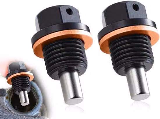 Set tappo di scarico olio per auto M12 x 15 mm, nero