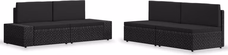 Maison Exclusive - Set da giardino da 4 pezzi in rattan sintetico nero