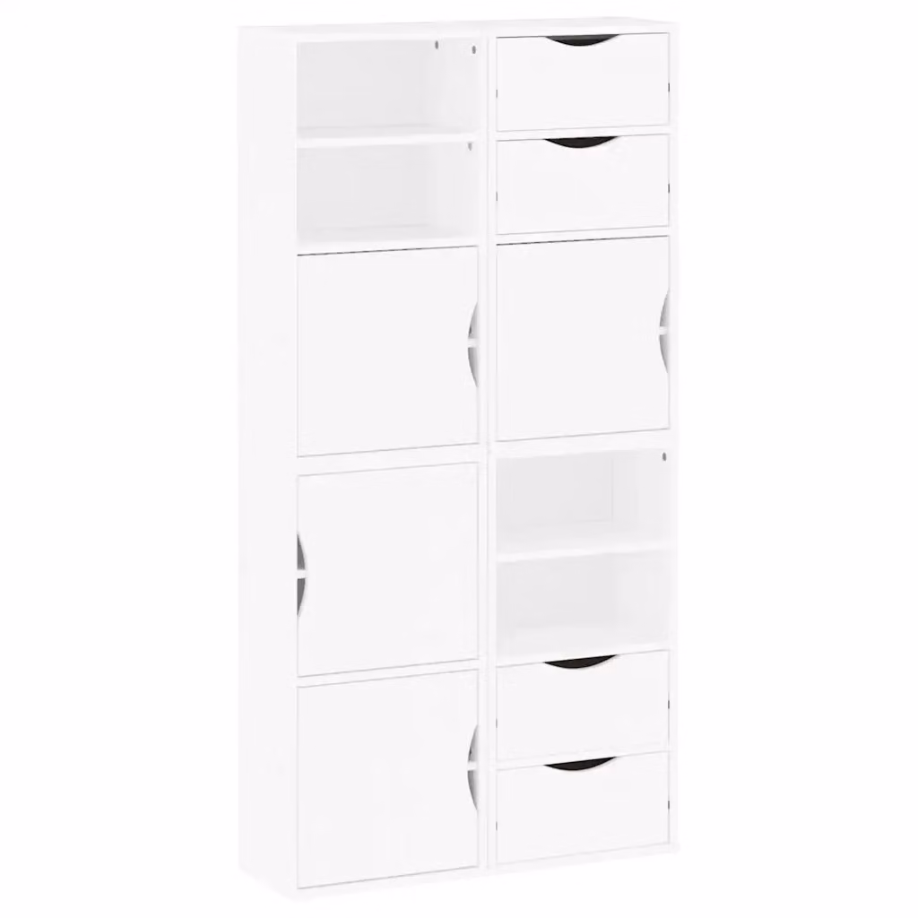 Set di 4 armadietti a muro vidaXL ODDA in legno di pino bianco L 40 cm x P 24 cm x H 79 cm – 2