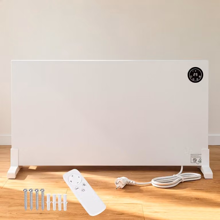 Pannello riscaldante a infrarossi e convezione Ikodm da 1000W, con Wi-Fi, timer, modalità ECO, blocco bambini, da parete o da pavimento