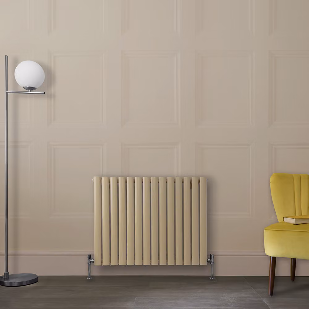 Radiatore di Design Orizzontale HudsonReed in Acciaio Marrone e Beige - L: 82,6 cm, H: 63,5 cm