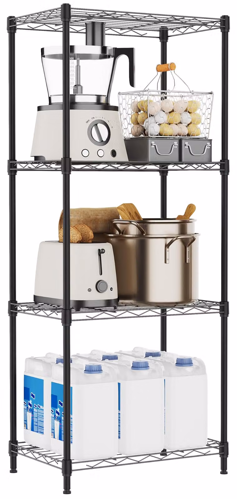 Elzusha - Scaffale metallico a 4 ripiani per garage e cucina