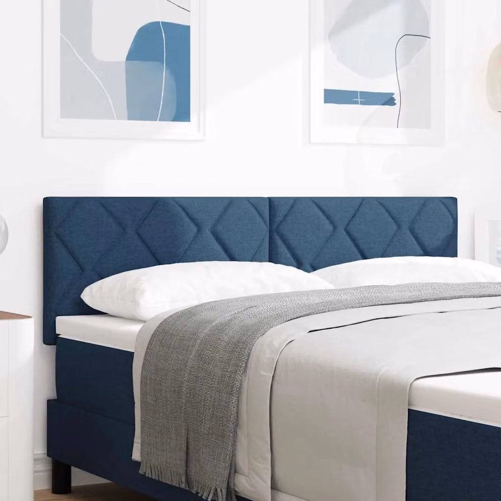 Testiera Letto con LED e Porte USB vidaXL, Blu, Larghezza: 144 cm