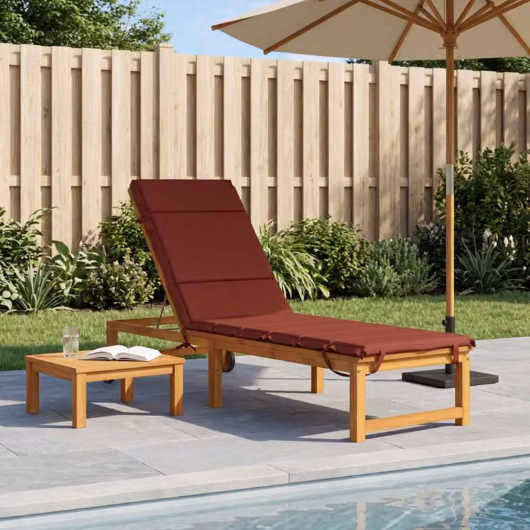 vidaXL Cuscino per Lettino GEMERT Rosso in Poliestere con Rivestimento Rimovibile e Resistente ai Raggi UV