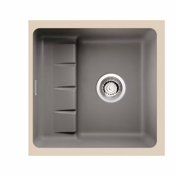 NABER 1091024 Lavello sottopiano PickUP U con miscelatore girevole Premium, a partire da 600 mm di larghezza del mobile, Vetroceramica, lava