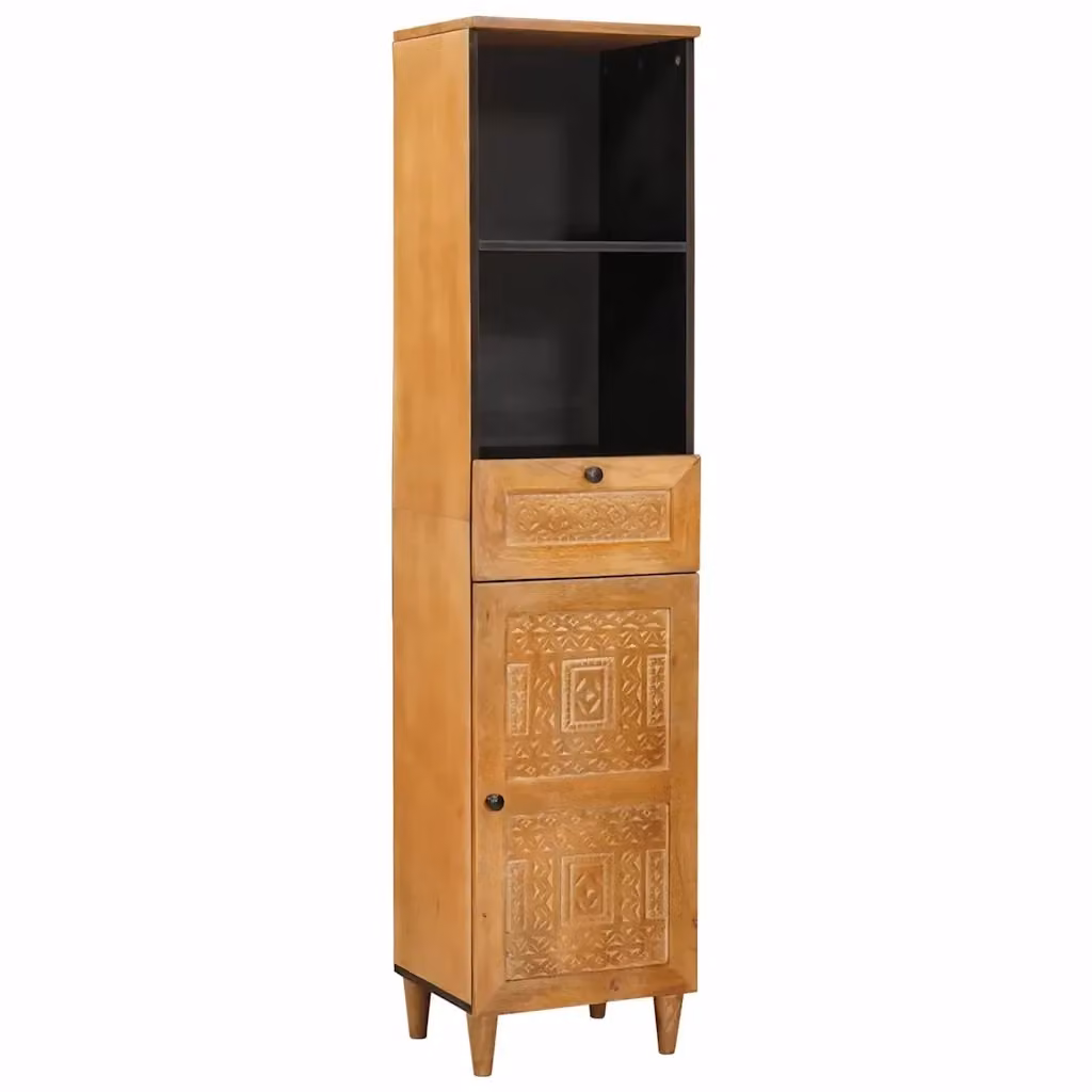 Armadio da bagno moderno DESIGN IN in legno color mango con ante e cassetti, L: 38 cm, P: 33 cm, H: 160 cm – 2