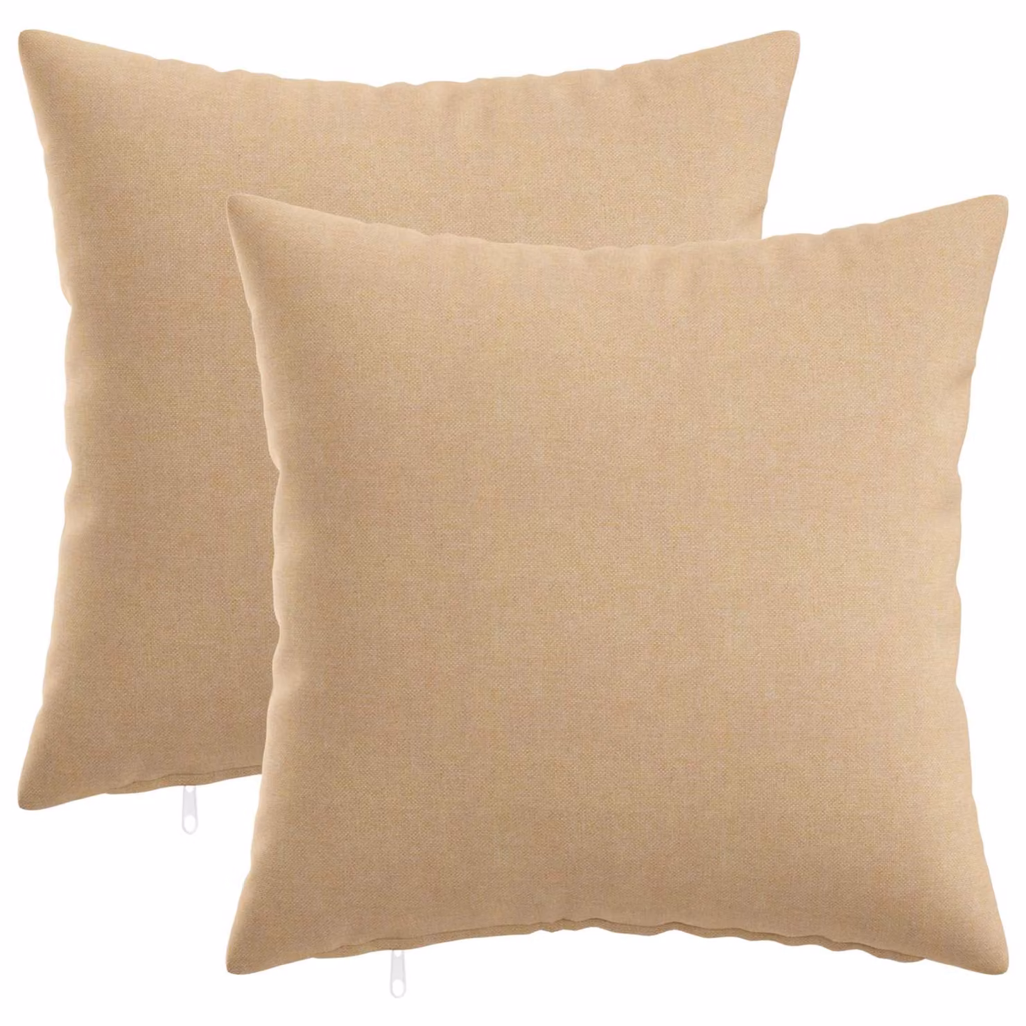 Set di 2 federe vidaXL HEERLEN beige, forma quadrata, L 45 x P 45 cm, in tessuto di poliestere