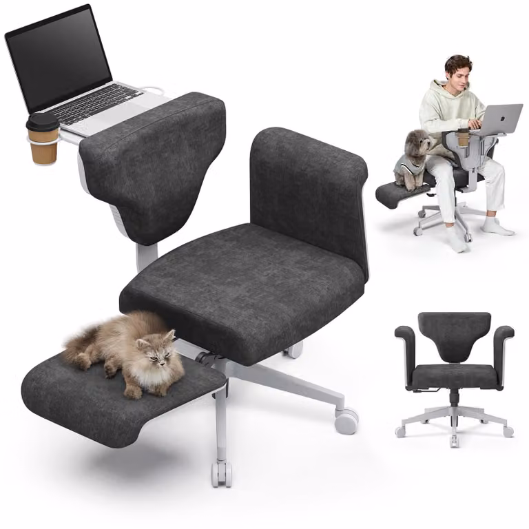 Sedia da ufficio ergonomica - Braccioli regolabili in 8 posizioni - Tessuto a rete traspirante - Ruote girevoli - Sedia girevole