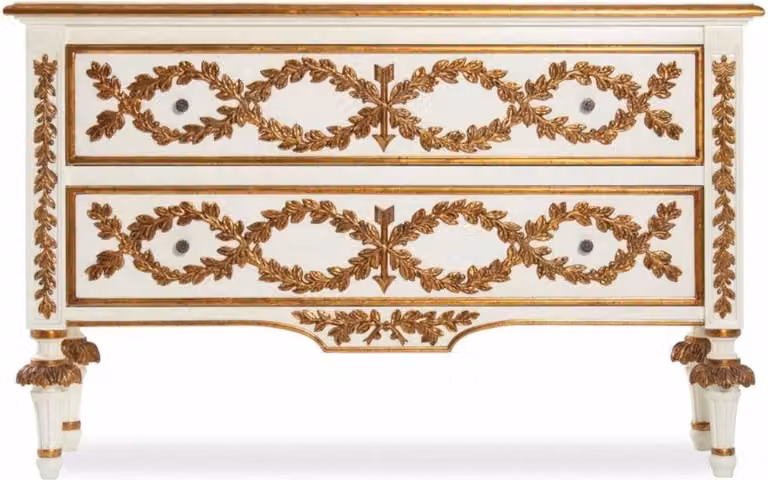 Casa Padrino cassettiera barocca avorio/oro 135 cm - Mobili barocchi