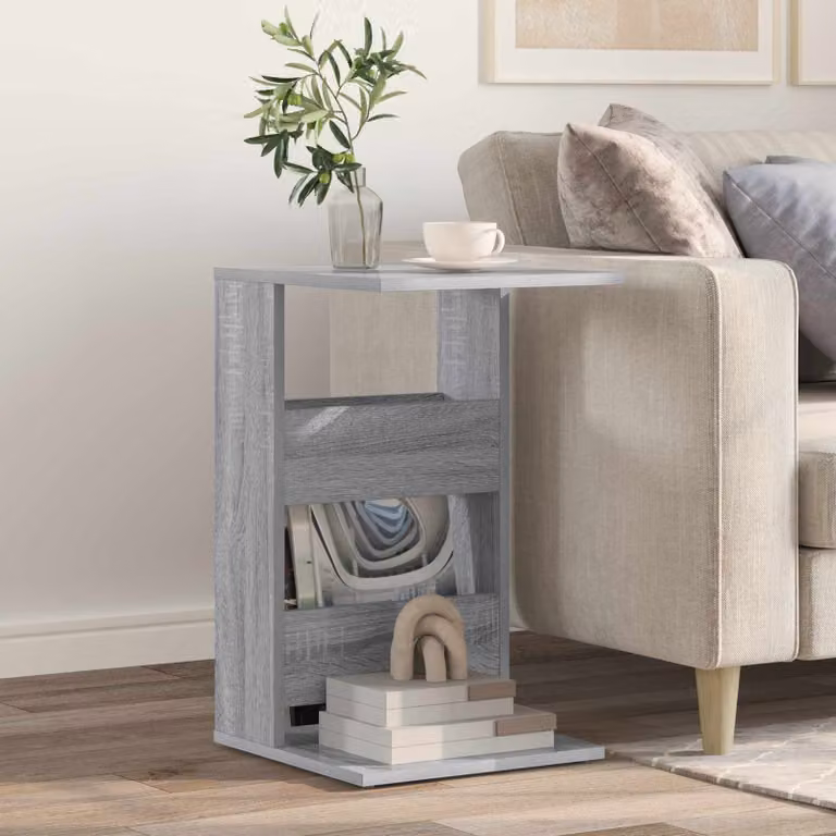 vidaXL Tavolo laterale moderno in legno grigio L/P/H: 40 x 35 x 60,5 cm