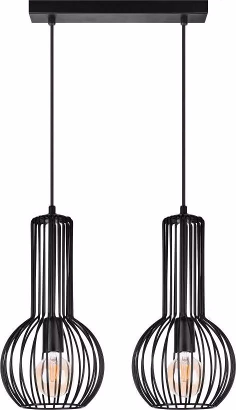 BONGO 2 Lampada a sospensione Loft Metallo 2xE27 regolabile in altezza 45-85 cm design moderno