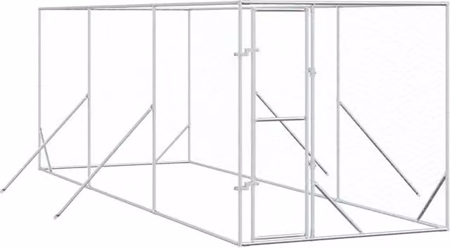 Cuccia per cani da esterno in metallo argentato e bianco DESIGN IN, resistente alle intemperie, L/P/H: 2 x 6 x 2 m