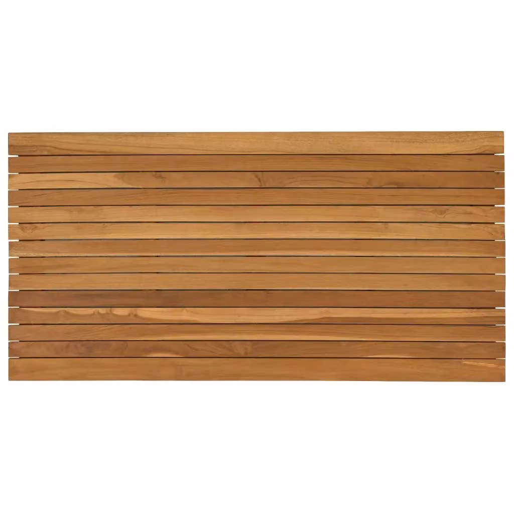 Piano del tavolo rettangolare in legno di teak moderno vidaXL colore marrone L 110 x P 55 x H 3,5 cm – 2