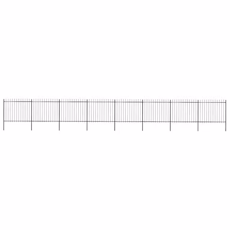 Recinzione da giardino vidaXL con punta a lancia in acciaio nero L: 1339 cm, H: 150 cm