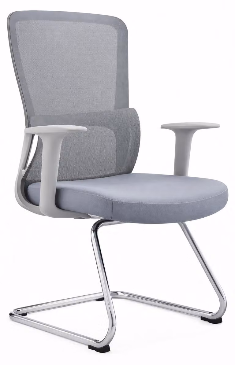Sedia da conferenza ergonomica con schienale in rete e struttura cromata