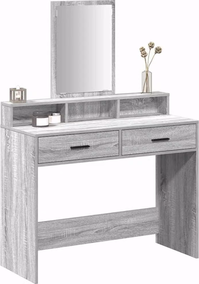 Tavolo da Trucco con cassetto Grigio Sonoma 100 x 41 x 140 cm
