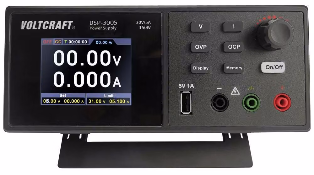 VOLTCRAFT DSP-3005 Alimentatore da laboratorio, regolabile 0 - 30 V 0 - 5 A 150 W USB 2.0 plug A Funzione slave Numero di uscite