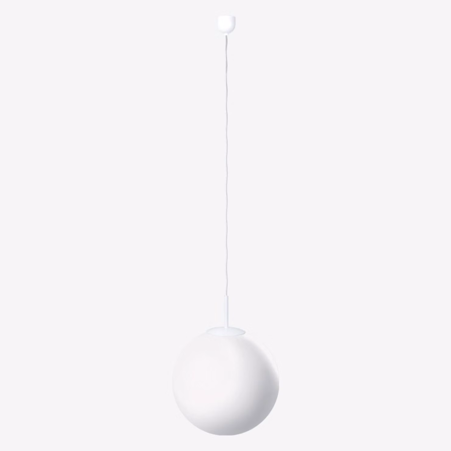 Apparecchio a sospensione senza tempo soffiato a mano Polaris ZK, Variante: Ø 400 x 2000 mm, 150 W, E27, bianco, vetro