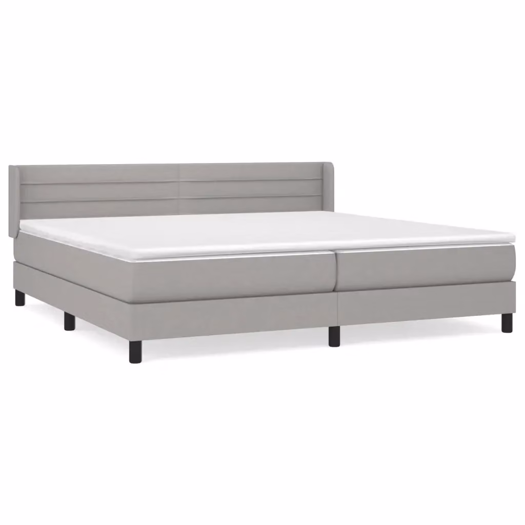 Letto Ibrido vidaXL con Giroletto a Molle e Materasso Grigio Chiaro e Bianco L/P/H: 200 x 203 x 88 cm – 2