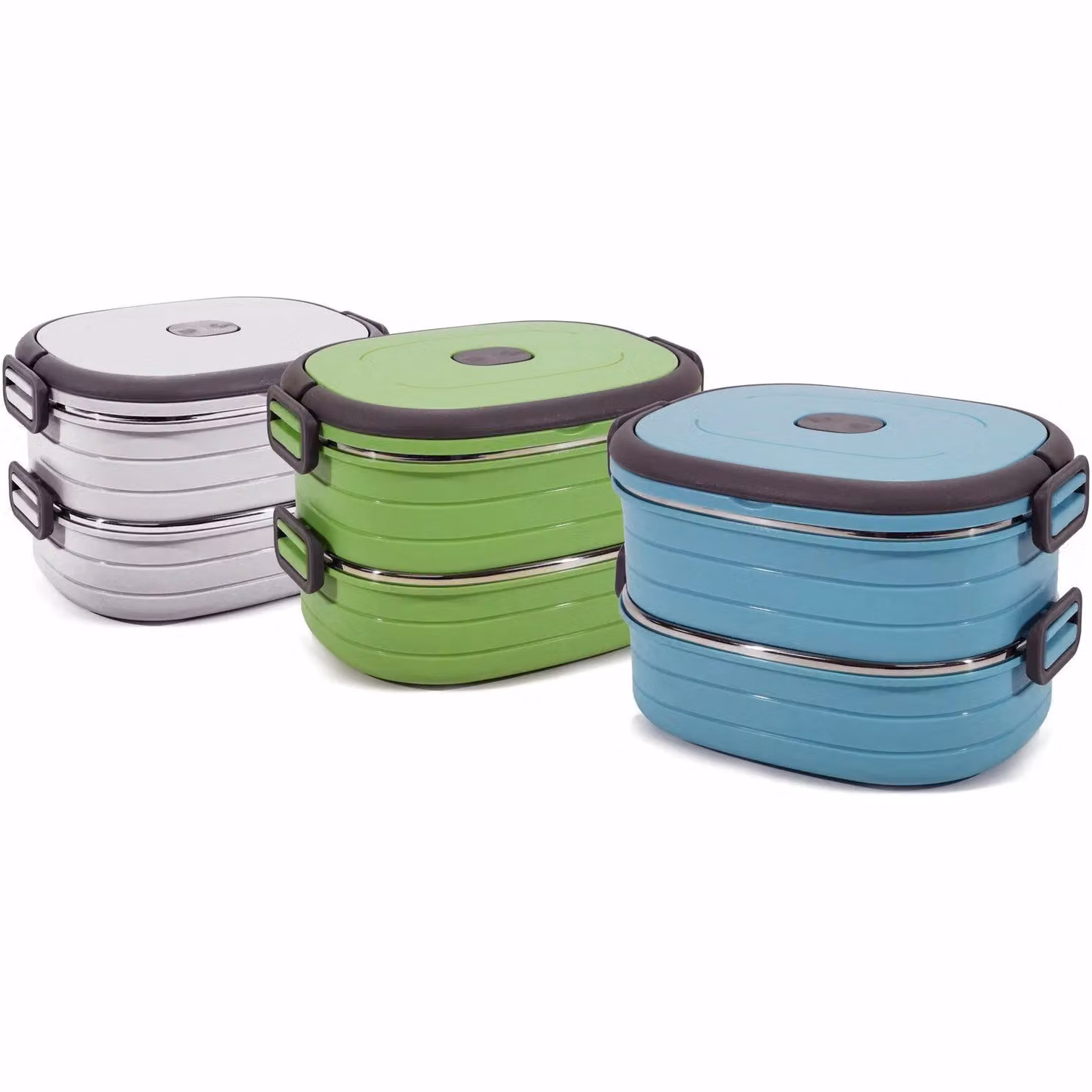Gusto Casa Lunch box termica multicolore con 2 scomparti, ermetica e lavabile in lavastoviglie, 1,8 l