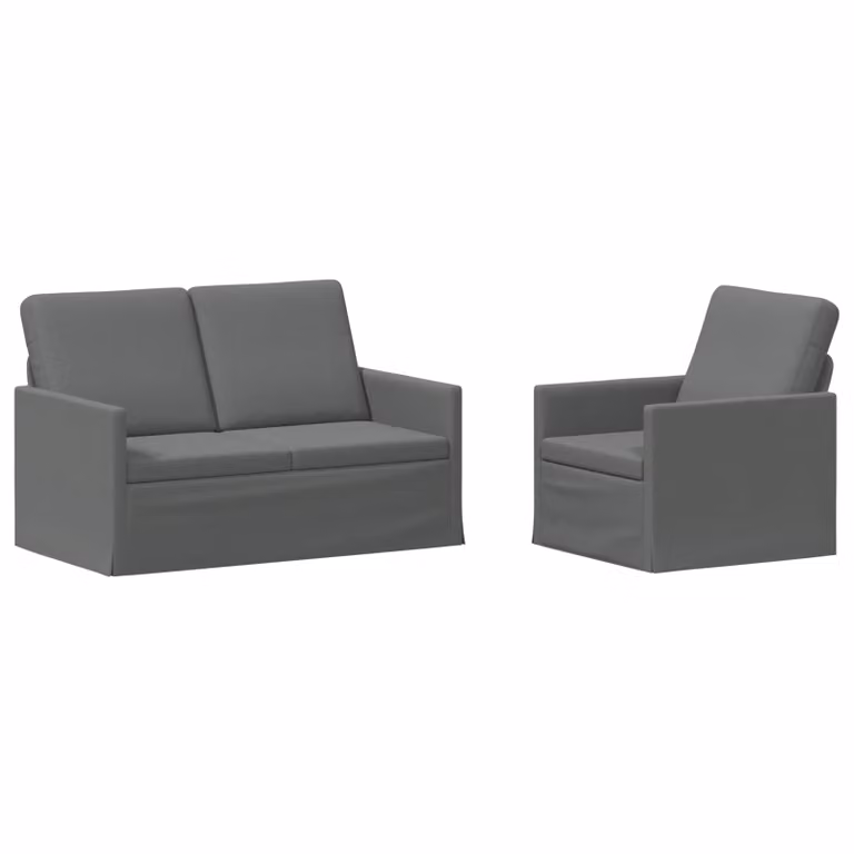 Set di 2 divani moderni vidaXL in tessuto grigio con struttura in metallo per il tuo soggiorno