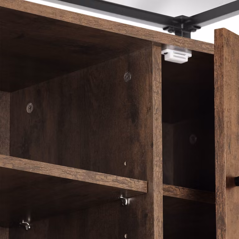 Credenza Oldham TecTake in stile industriale marrone e nero L/P/H: 100 x 38 x 80,5 cm