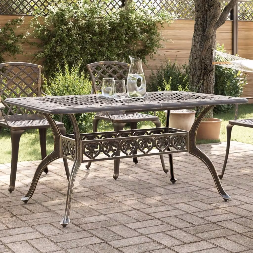 Maison Exclusive - Tavolo da giardino in bronzo, dimensioni 150x90x72 cm, realizzato in alluminio pressofuso