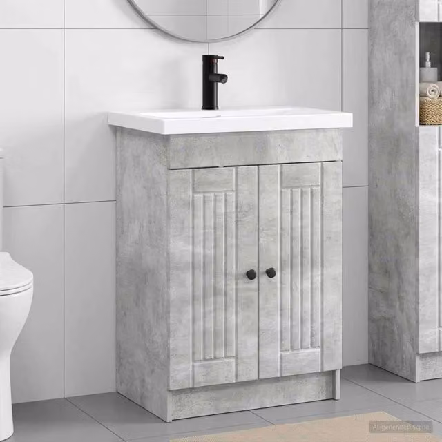 Set di mobili per il bagno Grigio Cemento 56 x 37,5 x 81 cm 3404187