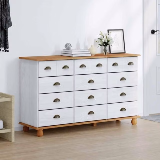 Cassettiera ASKIM Bianco 79 x 40 x 133,5 cm Pino massello 4105429