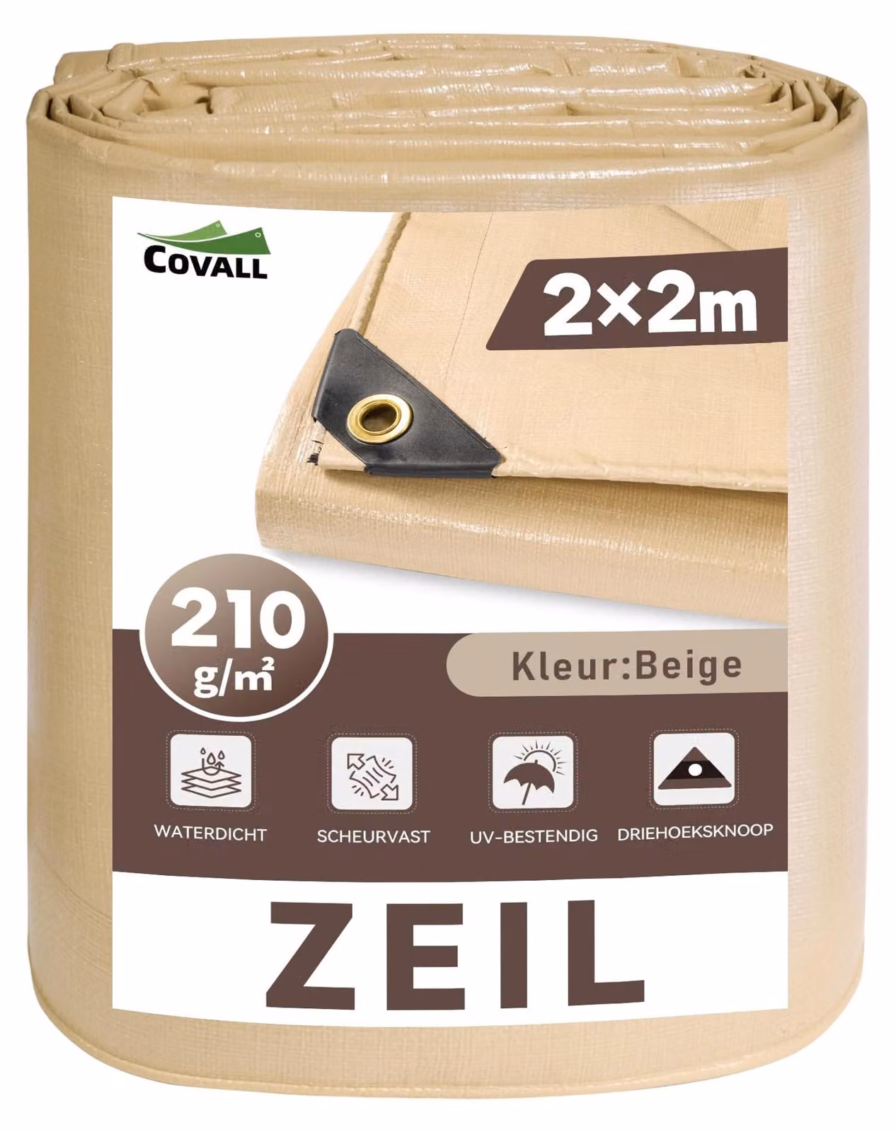 Telo impermeabile resistente, 2x2 metri, con anelli rinforzati