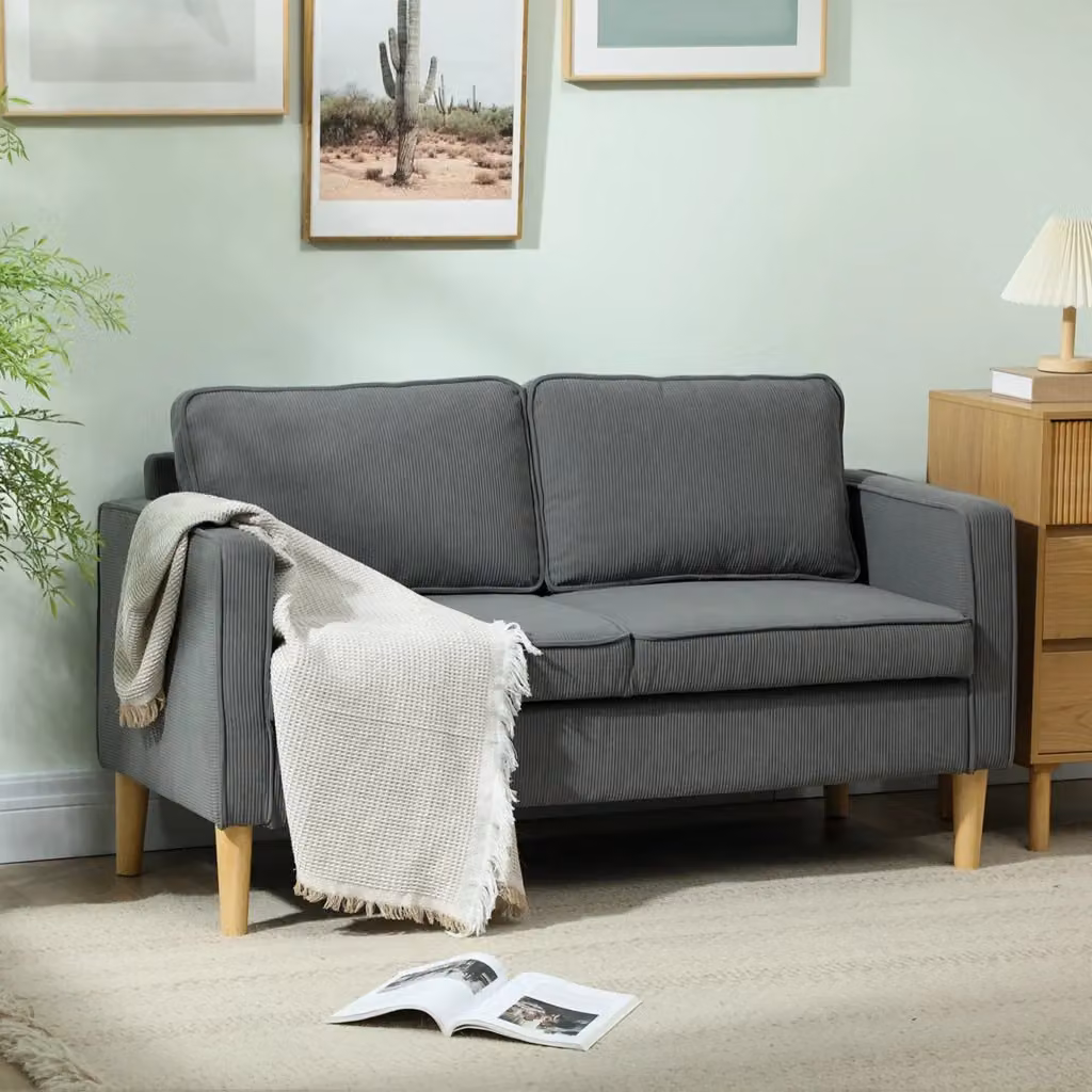 Divano Letto 2 Posti Giordanoshop in Velluto Grigio con Contenitore e Cuscini, L: 140 cm, P: 63 cm, H: 79 cm – 2